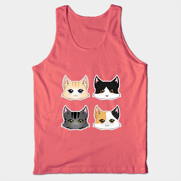 Cute Cat Tank Top by gattoshou